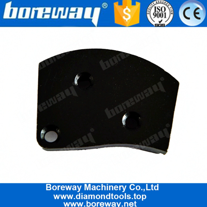 Two Round Segments Trapezoid Diamond Concrete Grinding Shoes With Thread Holes