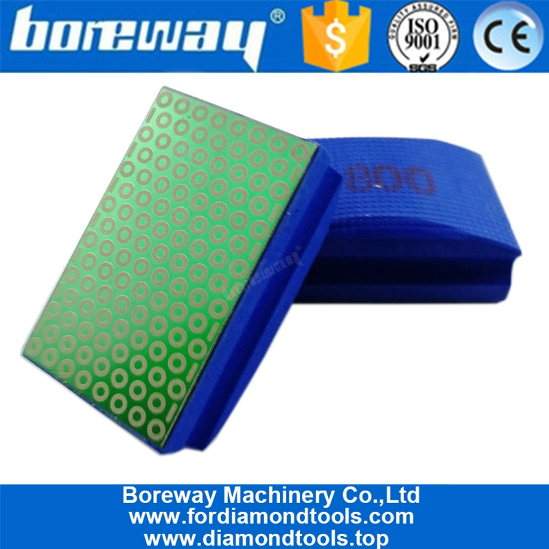 Wholesale Electroplated Diamond Hand Polishing Pad 90X55MM #800 Hard Foam-backed Hand Pad
