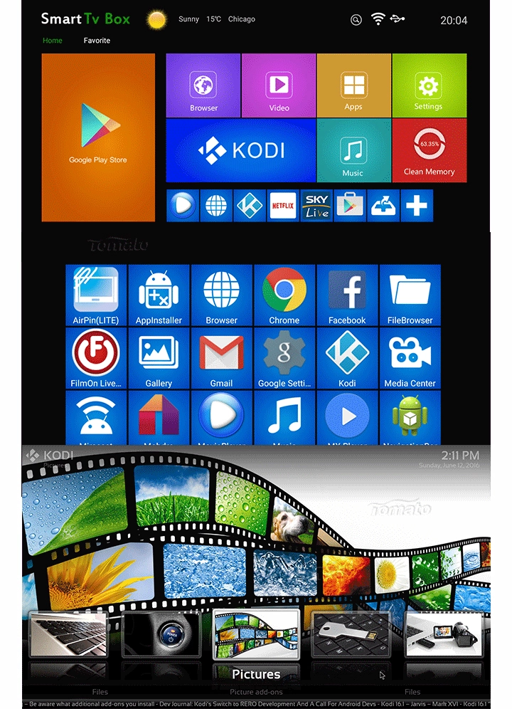Android 6.0.1 tv box support VP9/H.265 up to 4Kx2K@60fps.