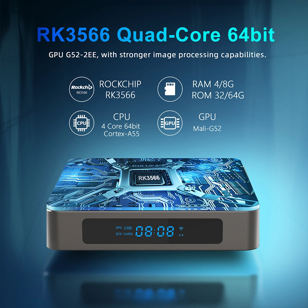 X96 X6 Rockchip RK3566 Quad Core Android 11 8K HDR Dual WiFi 2T2R Set Top Box