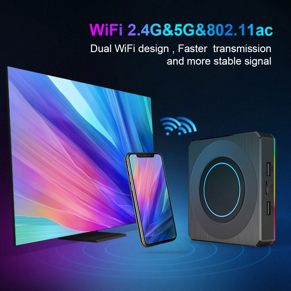 TV Box with Amlogic Chip S905X4 Quad Core 8K Android 11 Dual WiFi