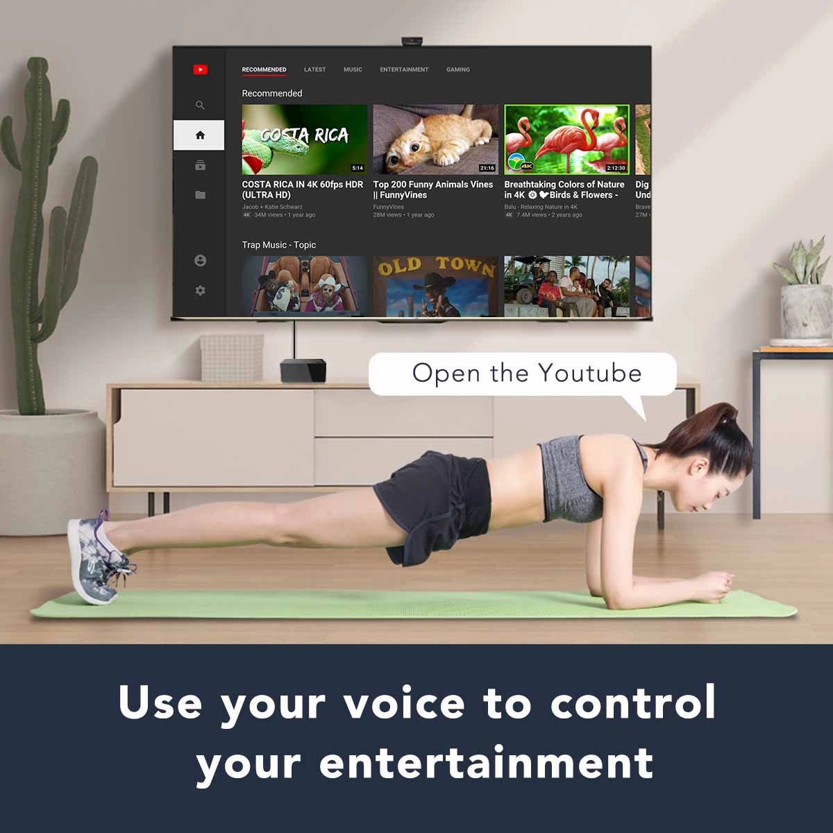 OTT TV Box Amlogic S905W Built-in Speaker And Microphone Powered By AndroidTV