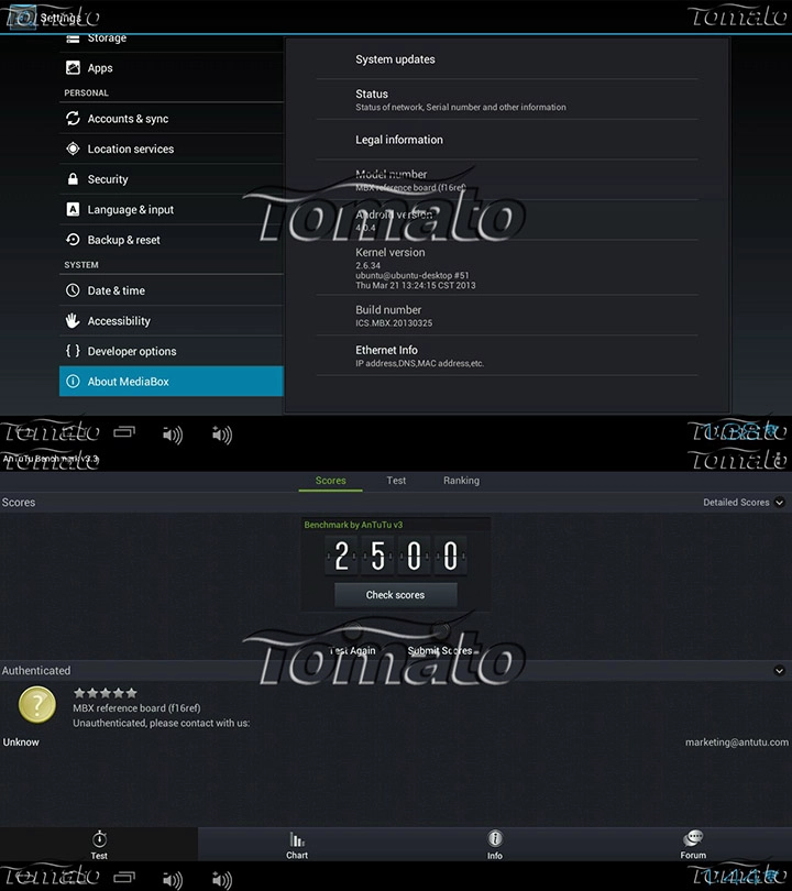 Android 4.0 TV box XBMC media player internal HDD support M3H