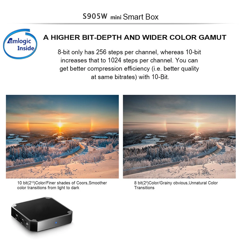 Best Android Box Amlogic S905W Android 7.1.2 Smart TV Box Quad Core Ultra HD Mini Streaming Media Player
