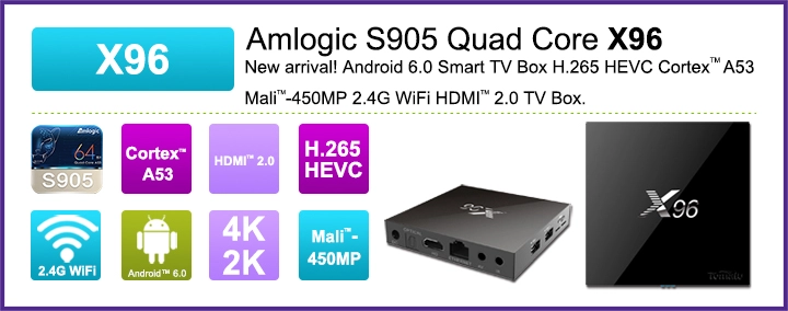 Android 6.0.1 tv box support VP9/H.265 up to 4Kx2K@60fps.