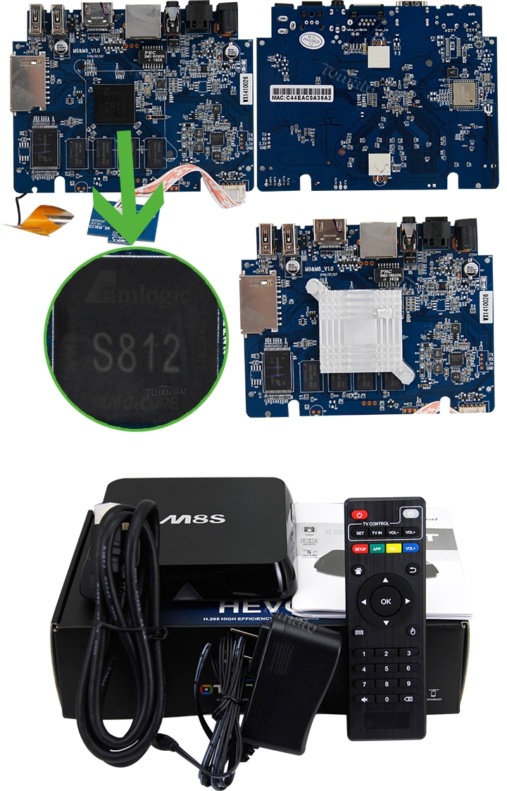 4K Media Player the First Amlogic S812 Quad Core Smart TV Box Fully Decode both H264 & 265 TM8S