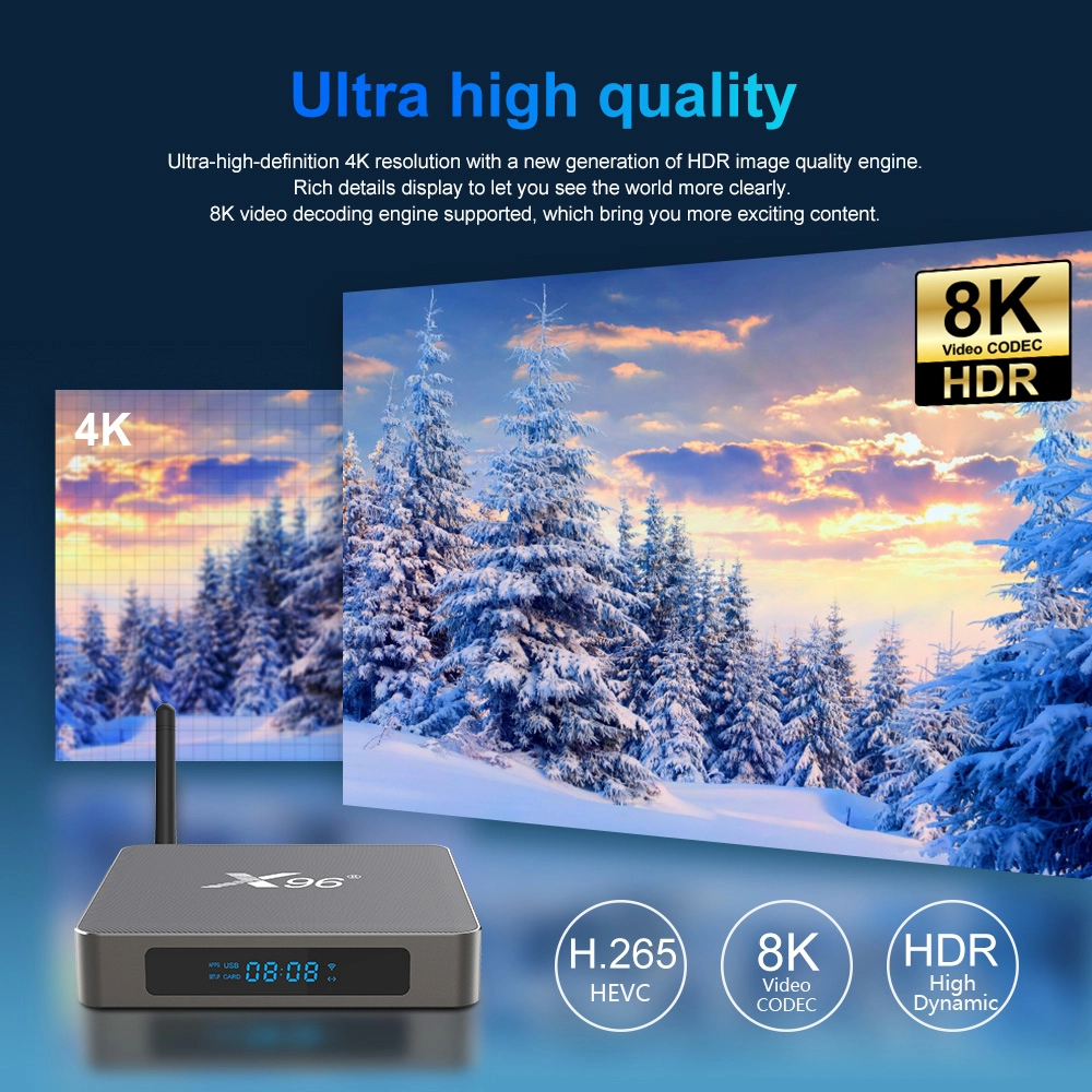 X96 X6 Rockchip RK3566 Quad Core Android 11 8K HDR Dual WiFi 2T2R Set Top Box