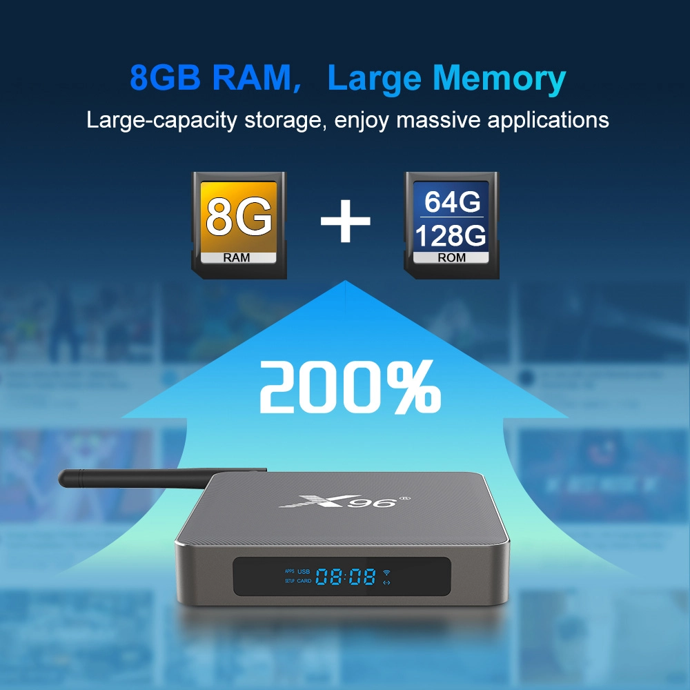 X96 X6 Rockchip RK3566 Quad Core Android 11 8K HDR Dual WiFi 2T2R Set Top Box