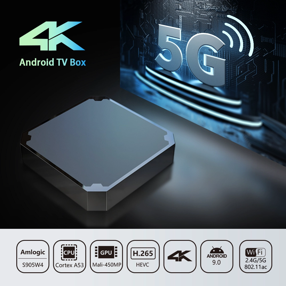 Amlogic S905W4 SOC 5G Dual Band WiFi Internet TV Box