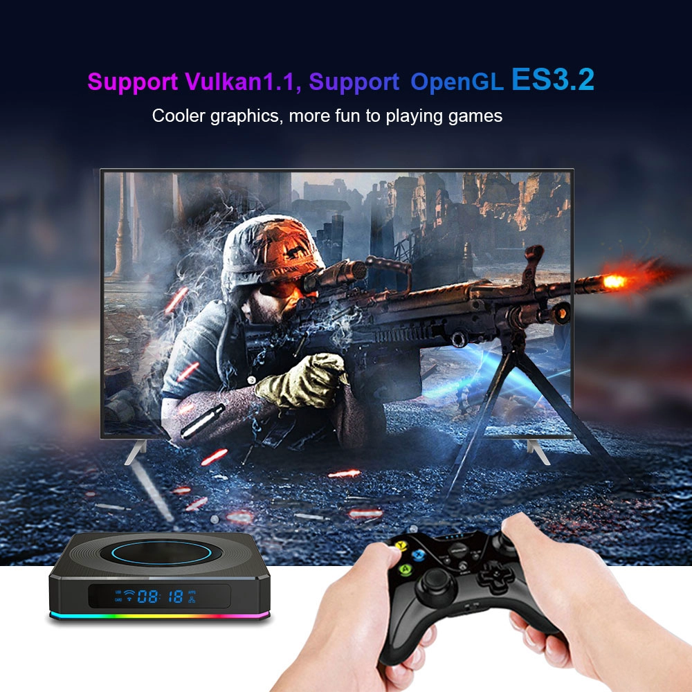 TV Box with Amlogic Chip S905X4 Quad Core 8K Android 11 Dual WiFi