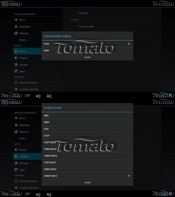 Android 4.0 TV box XBMC media player internal HDD support M3H