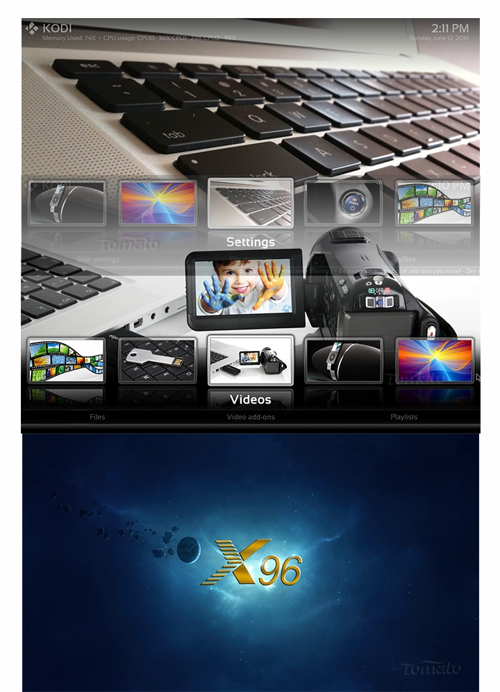 Android 6.0.1 tv box support VP9/H.265 up to 4Kx2K@60fps.