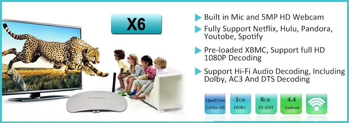 Full HD Media player Dual Core Amlogic8726 Cortex A9 Tv Box X6