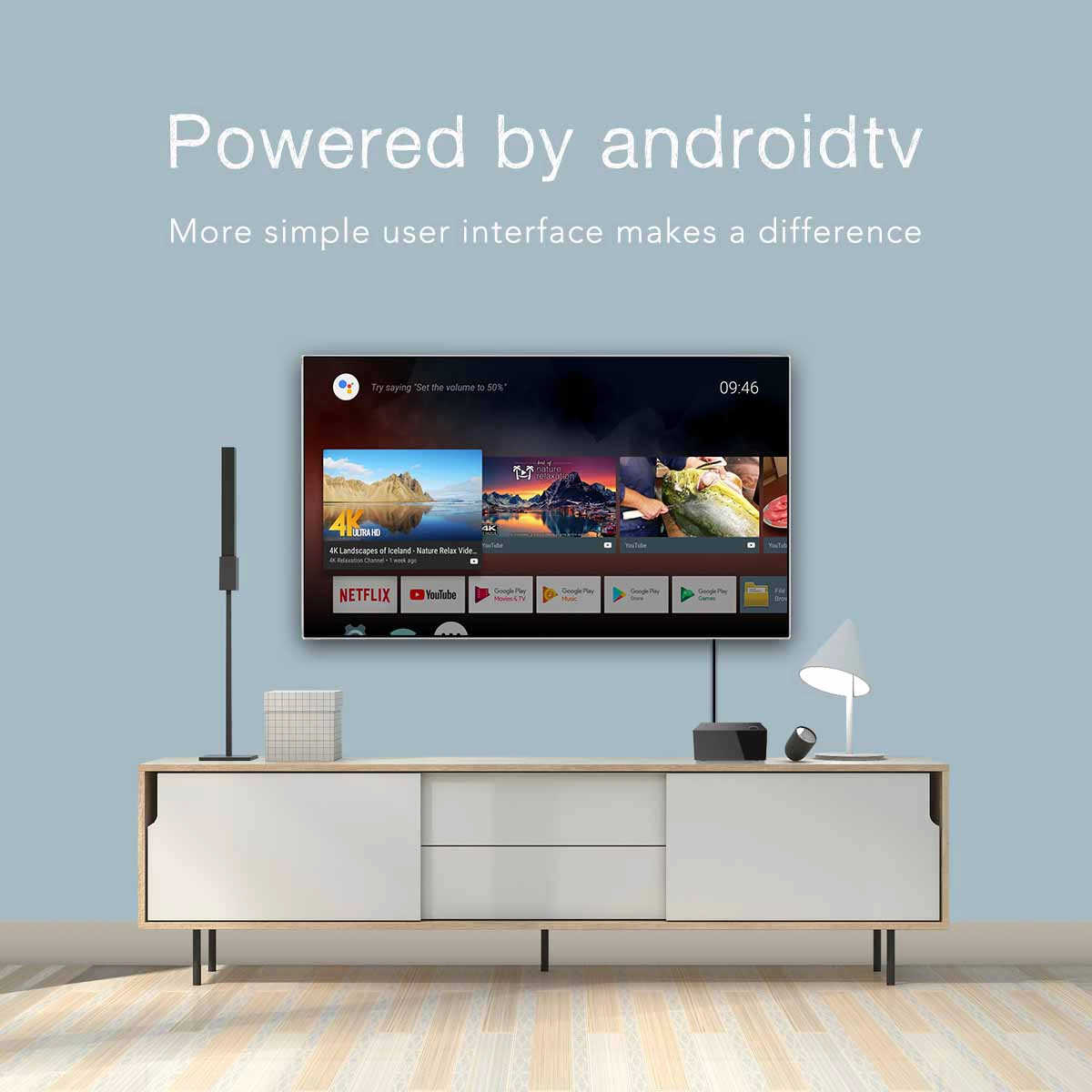 OTT TV Box Amlogic S905W Built-in Speaker And Microphone Powered By AndroidTV