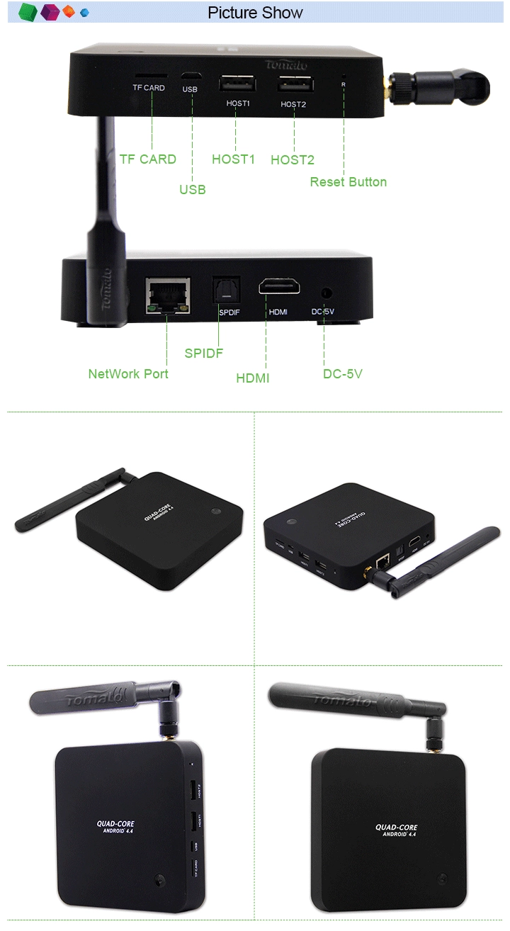 Quad Core TV Box 4K2K WiFi 5.8GHz Bluetooth 4.0 Q8