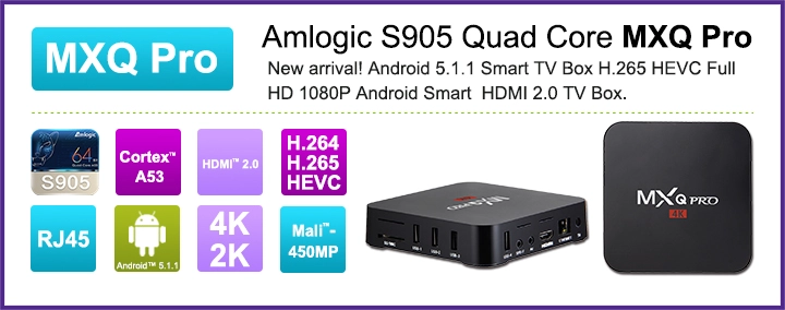 MXQ PRO Android TV Box Android5.1.1 64-bit Support 4K*2K
