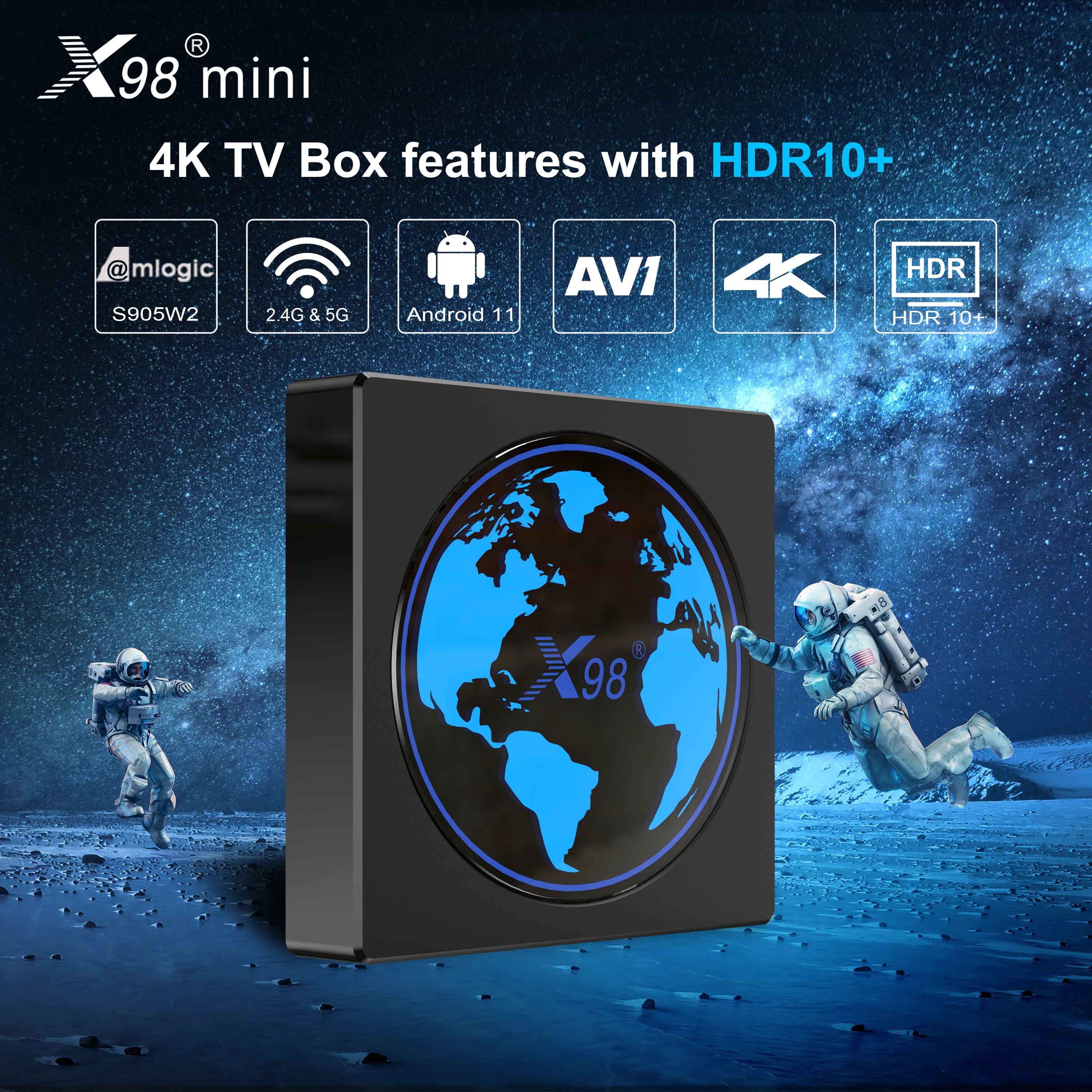 Android 11 TV Box With Amlogic S905W2 4GB RAM 64GB ROM Quad Core 4K2K