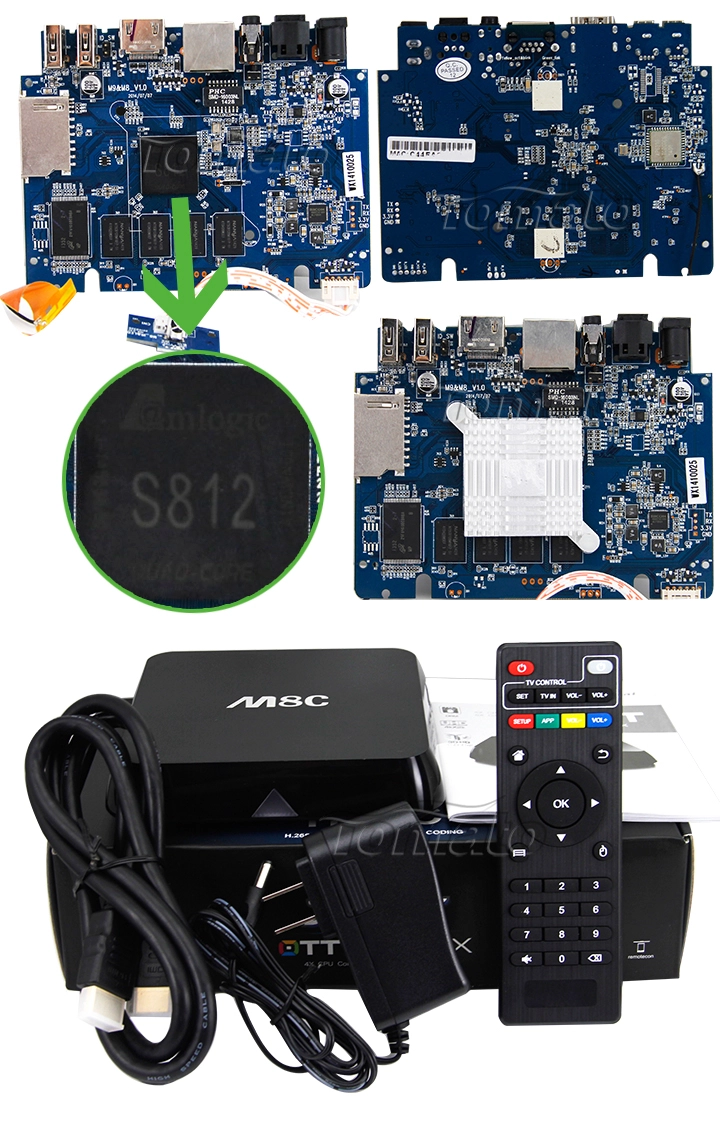 Android 4.4 Smart Tv Box Amlogic S812 Quad Core with Bluetooth 4.0 Support UHD 4K H.265 TM8C