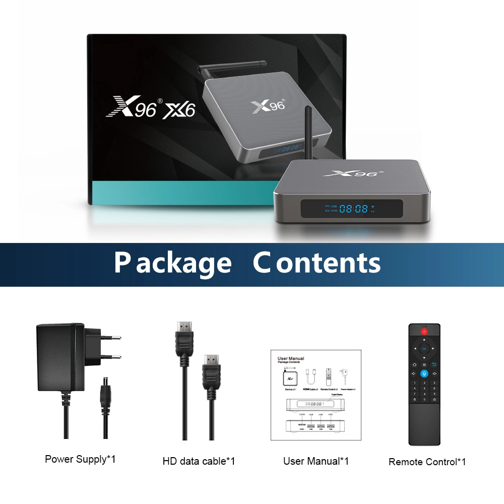 X96 X6 Rockchip RK3566 Quad Core Android 11 8K HDR Dual WiFi 2T2R Set Top Box