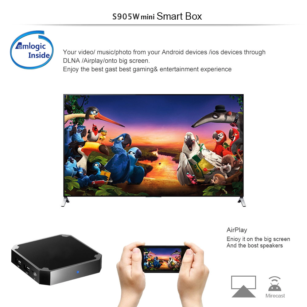 Best Android Box Amlogic S905W Android 7.1.2 Smart TV Box Quad Core Ultra HD Mini Streaming Media Player