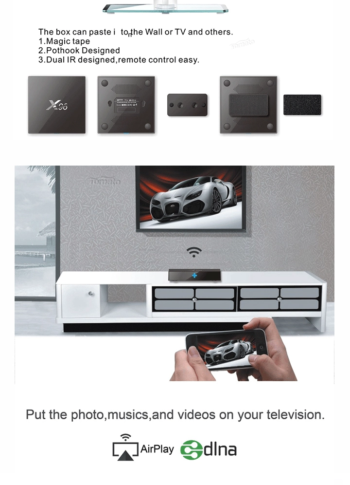 Android 6.0.1 tv box support VP9/H.265 up to 4Kx2K@60fps.