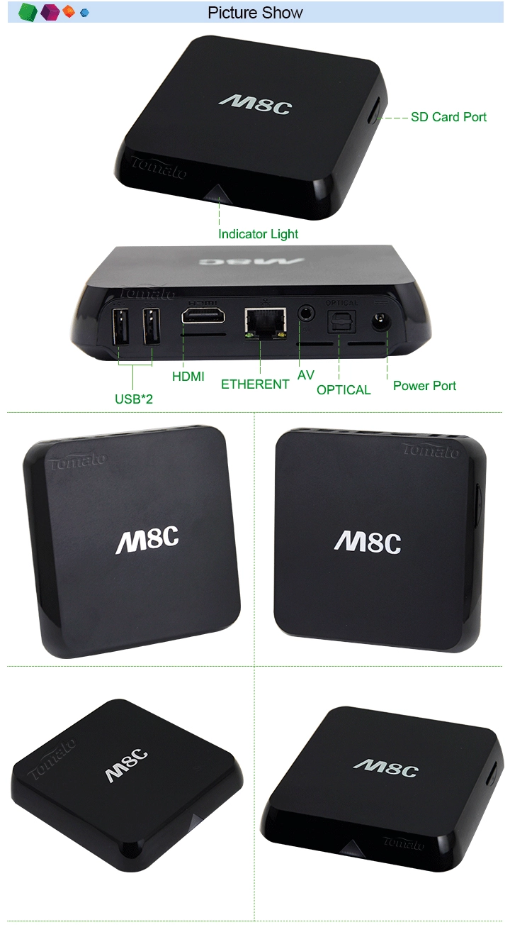 Google TV Box Support 4K2K 1GB RAM 8GB ROM Android 4.4 Mini PC TM8C
