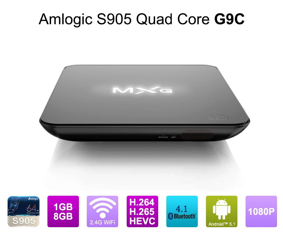 2016 أحدث طراز TV Box S905 Quad Core 4K Android 5.1 TV Box Support H.265 G9C Stream TV Box