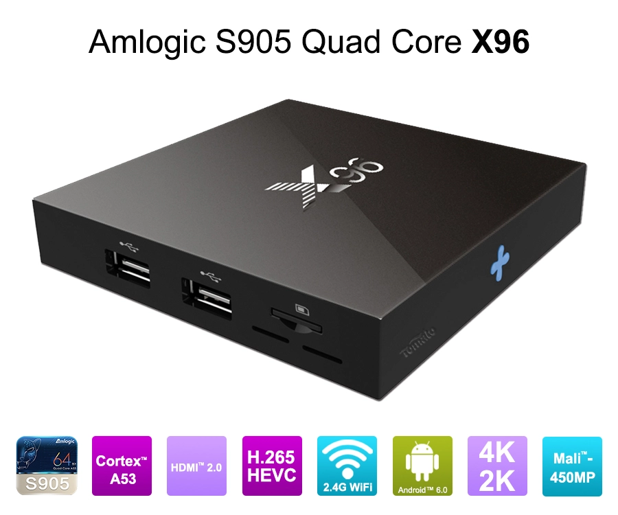 Android 6.0 Marshmallow Amlogic S905X TV Box Quad Core TV Box Ott Smart TV Box X96