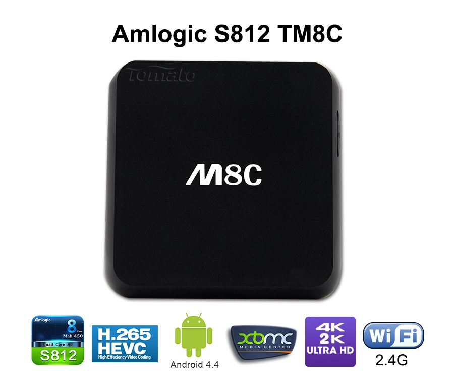 Android TV Quad Core First 1GB RAM AMLS812 Smart TV Box Fully Decode 4K2K TM8C
