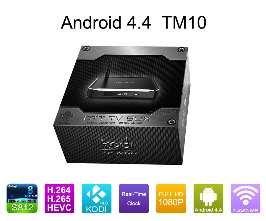 Android TV Quad核心支持蓝牙4.0 Android 4.4 Kitkat Google Android 4.4电视盒TM10 TM10