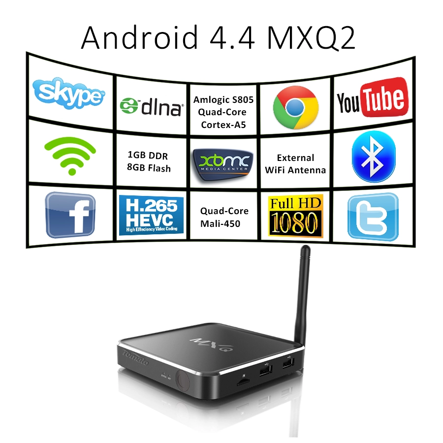 Audio Music Player Quad Core Amlogic S805 Internet TV Box MXQ2