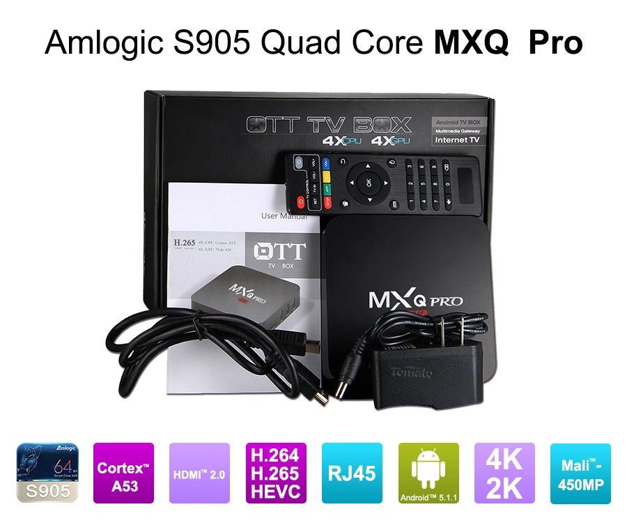 MXQ Pro Android TV Box Android5.1.1 สนับสนุน 64 บิต 4K*2K