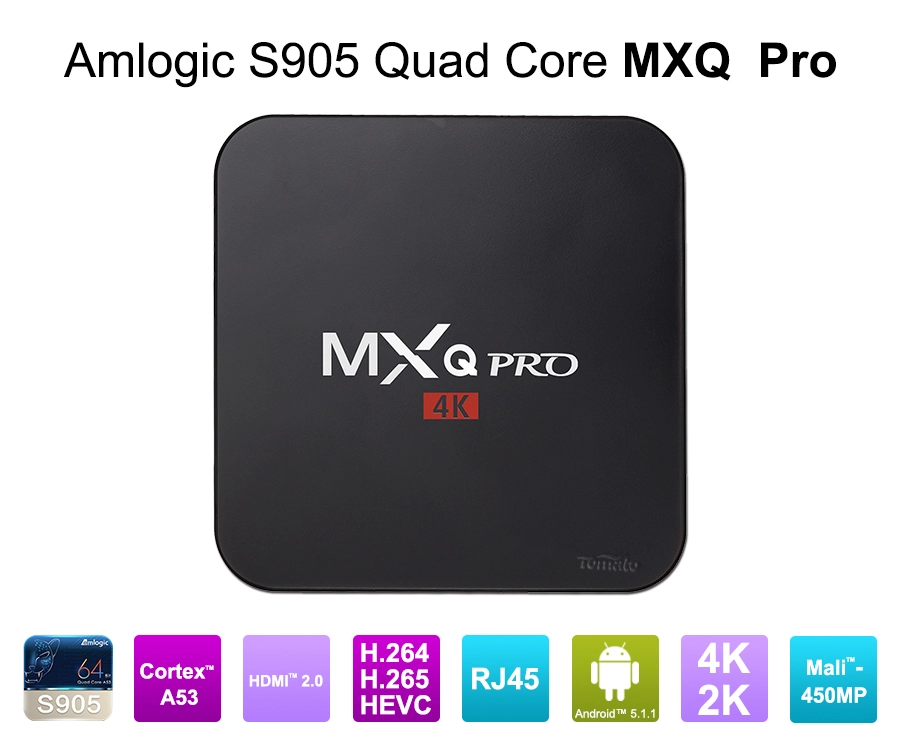 MXQ Pro Android TV Box Android5.1.1 สนับสนุน 64 บิต 4K*2K