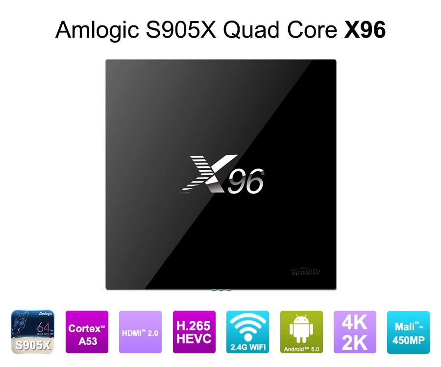 中国 最新的Amlogic S905X电视盒Android 6.0 OS Amlogic S905X电视盒Quad Core Ott OTT电视盒VP9 H.265智能电视盒x96 制造商