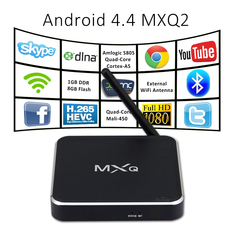 Quad core TV Box Amlogic S805 H265 Decode Media Player MXQ2
