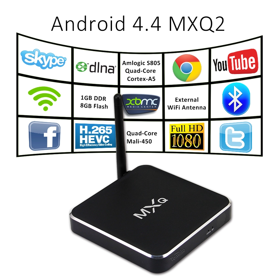 Quad core TV Box Amlogic S805 H265 Decode Media Player MXQ2
