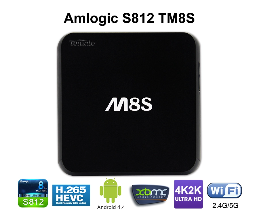 智能Android电视盒Amlogic S812四核Cortex-A9R4 2.0GHz Android 4.4 Kitkat TM8S