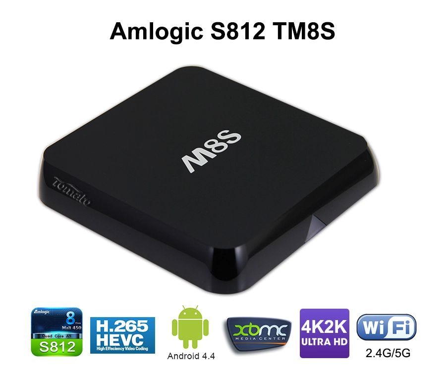 智能Android电视盒Amlogic S812四核Cortex-A9R4 2.0GHz Android 4.4 Kitkat TM8S