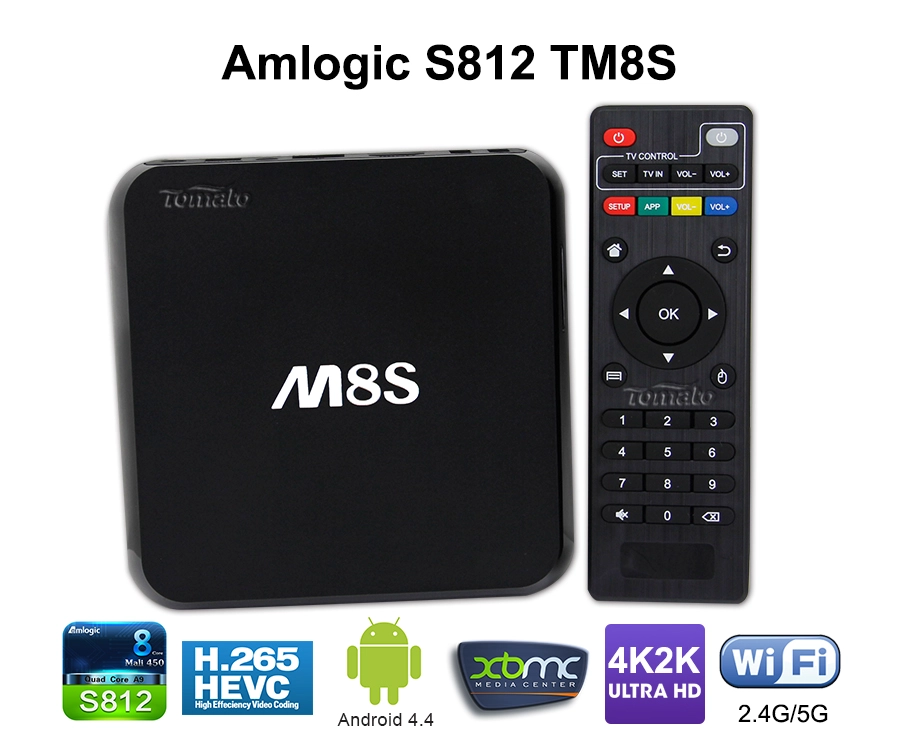 智能Android电视盒Amlogic S812四核Cortex-A9R4 2.0GHz Android 4.4 Kitkat TM8S