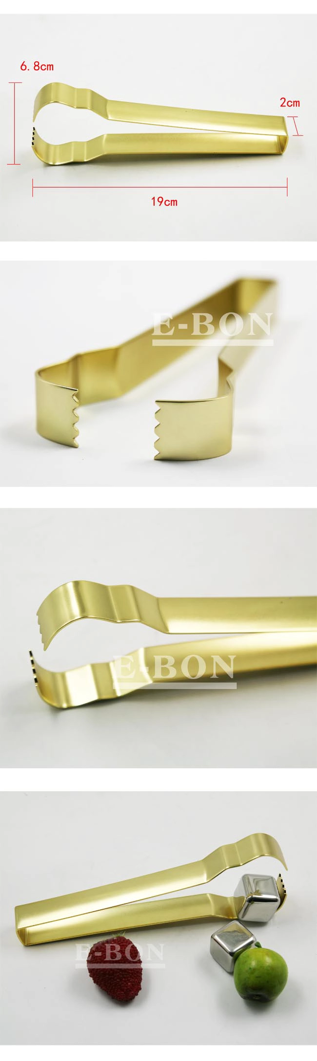 Stainless steel golden Ice tong