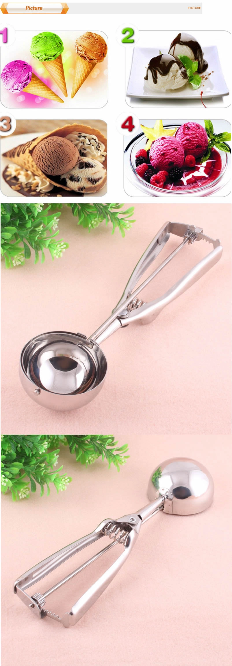 Stainless Steel Ice Cream Scoop