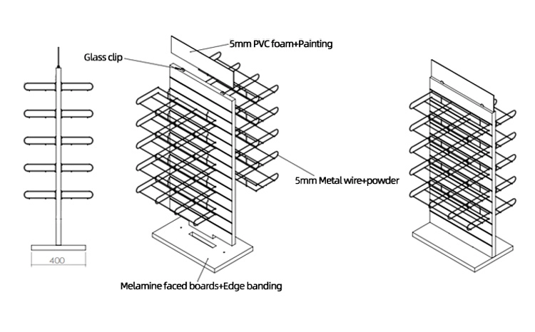 MDF hat display shelves MDF hat display shelves