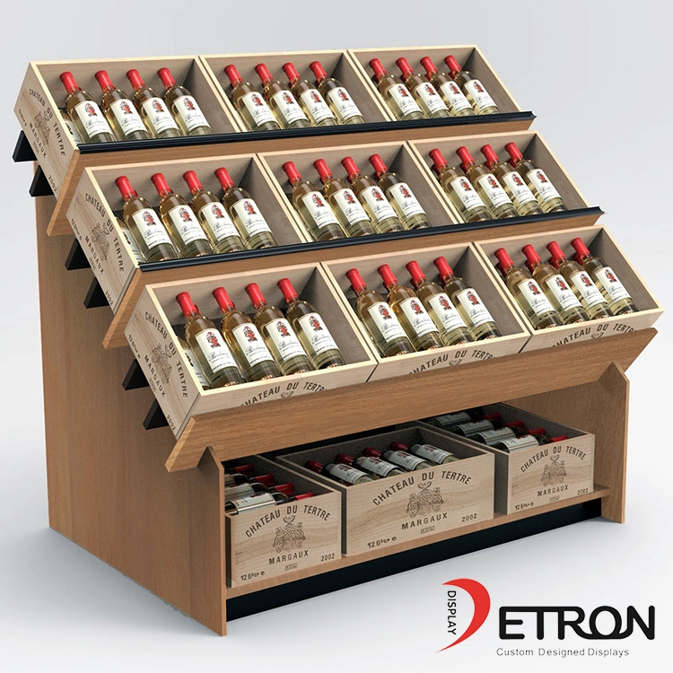 wine boxes display fixture