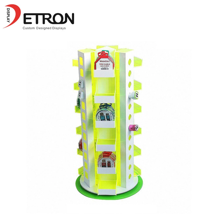 data cable rotating display stand