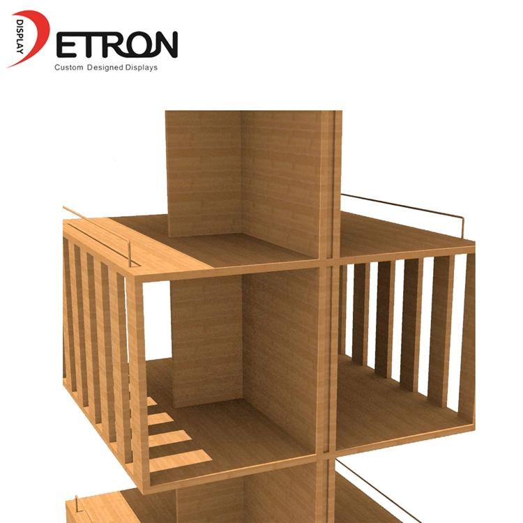 wooden gondola display shelves