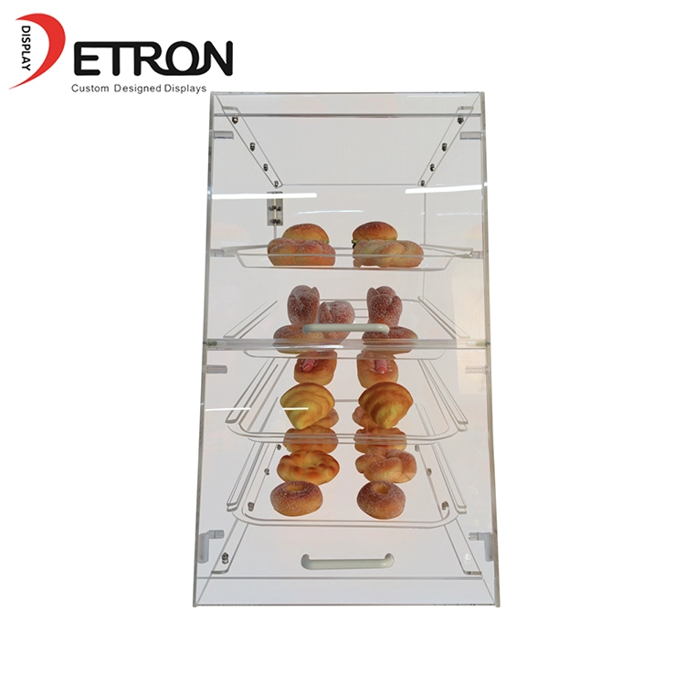 4 Tiers OEM / ODM Arbeitsplatte klar Acryl Bäckerei Gebäck Display-Stand