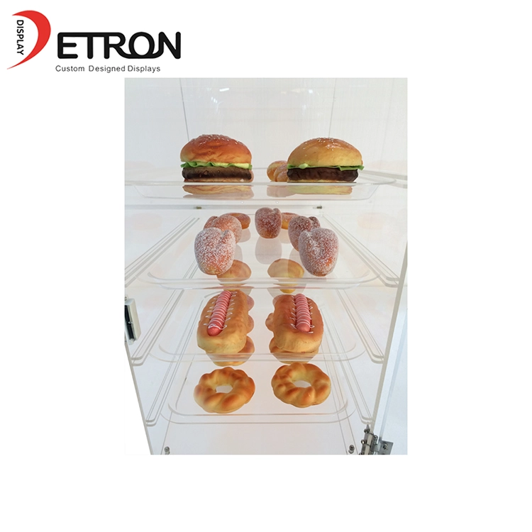 4 Tiers OEM / ODM Arbeitsplatte klar Acryl Bäckerei Gebäck Display-Stand