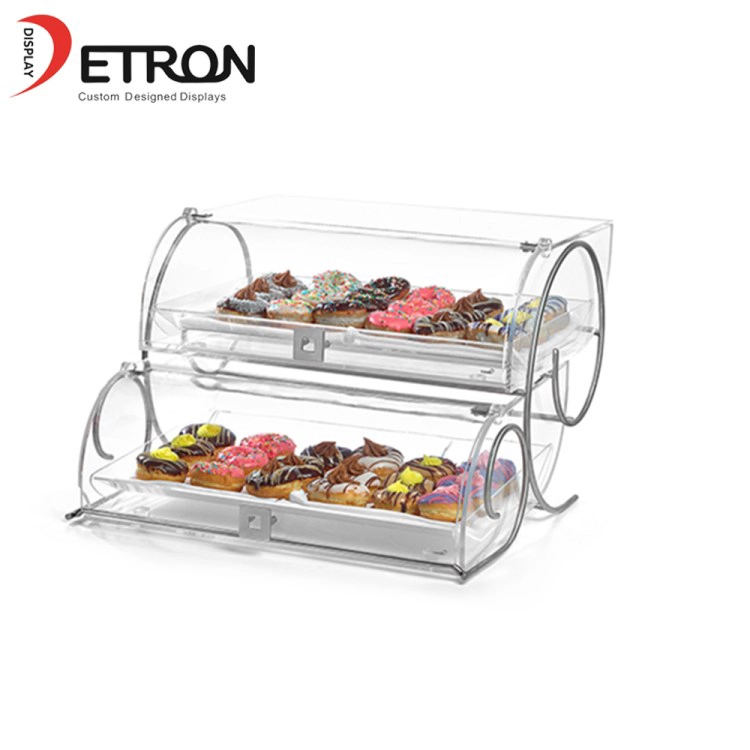 La Chine a fait clair distributeur de bonbons en acrylique 2 niveaux vitrine de bonbons