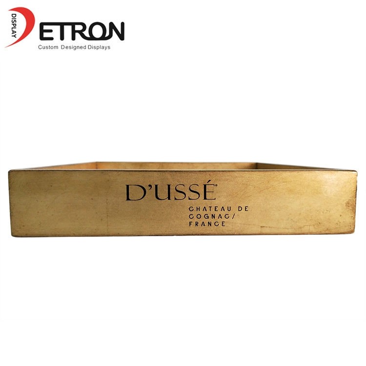 Kundenspezifischer OEM / ODM-Service Holz Wein Service Tablett Display Box Zähler Display Stand