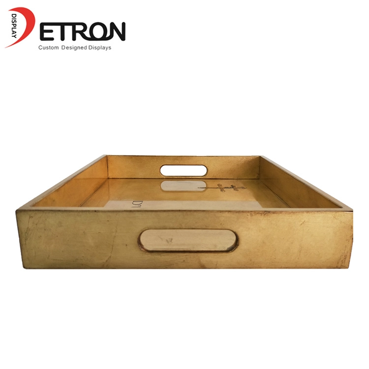 Kundenspezifischer OEM / ODM-Service Holz Wein Service Tablett Display Box Zähler Display Stand